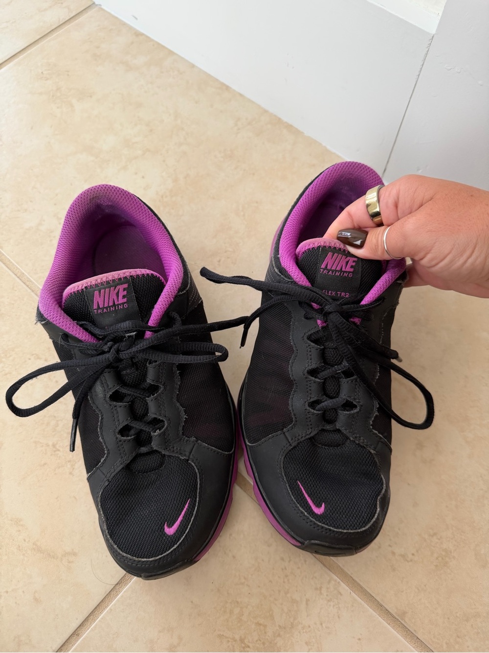Nike Women's Black & Purple Training Sneakers